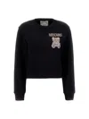 Moschino Black Cropped Sweatshirt In Black