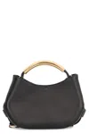 Moschino Leather With Gold-tone Handle Shoulder Bag In Pattern