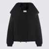 Moschino Quilted Down Jacket Wide Collar In Black
