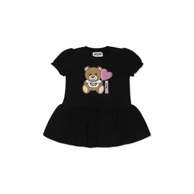 Moschino Black Dress For Baby Girl With Teddy Bear