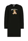 Moschino Black Dress For Girl With Teddy Bear In Black