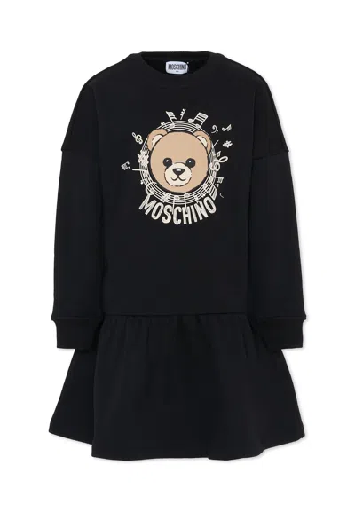 MOSCHINO BLACK DRESS FOR GIRL WITH TEDDY BEAR