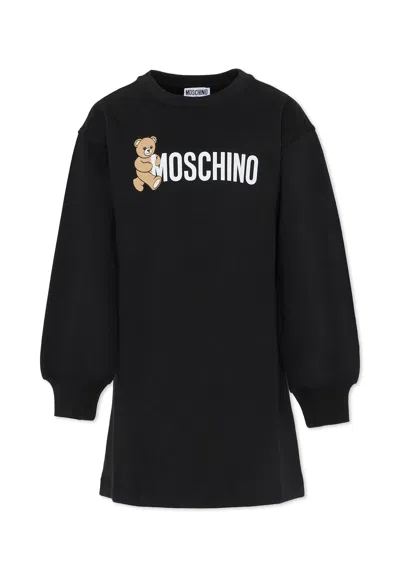 MOSCHINO BLACK DRESS FOR GIRL WITH TEDDY BEAR