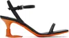 Moschino Square-headed High-heeled Sandals In 00a Black/orange