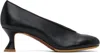 Moschino Black Duck Leather Heels In 000 Black