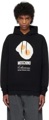 Moschino Graphic Print Breakfast Pocket Hoodie In Multi Black