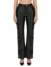Moschino Black Flared Pants With High Waist And Detailing
