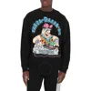 Moschino Black Flintstones Print Cotton Sweatshirt In Black
