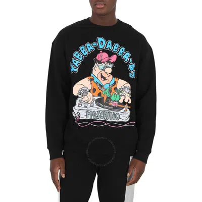 Moschino Black Flintstones Print Cotton Sweatshirt