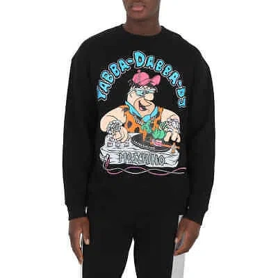 Pre-owned Moschino Black Flintstones Print Cotton Sweatshirt