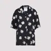 Moschino Floral Print Silk Shirt In Black