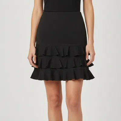 Pre-owned Moschino Black Gabardine Ruffled Mini Skirt S