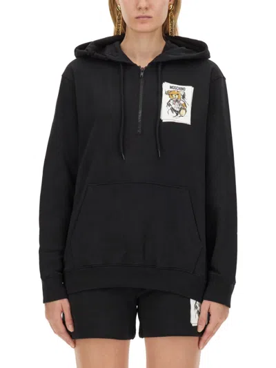 Moschino Couture Sweatshirt With Logo Print In Black