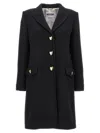 Moschino Heart-shaped Buttons Black Coat In Black