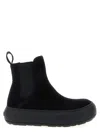 Moschino Round Toe Boots With Elastic Side Panels In Black