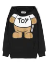 MOSCHINO BLACK HOODIE WITH TEDDY BEAR PRINT IN COTTON BOY