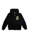 Moschino Black Hoodie With Teddy Bear Print On The Front In Cotton Boy In Black