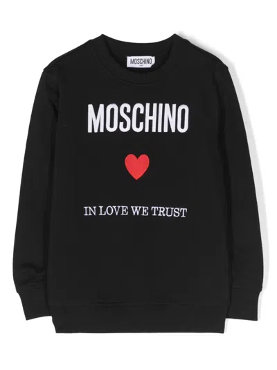 MOSCHINO BLACK IN LOVE WE TRUST SWEATSHIRT