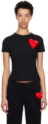 Moschino Heart-patch Short-sleeved T-shirt In J0555 Black