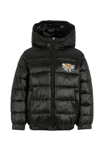 Moschino Black Jacket For Kids With Teddy Bear