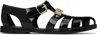 Moschino Jelly Sandal With Lettering Logo In 000 Black