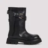 Moschino Round Toe Ankle Boots In Black