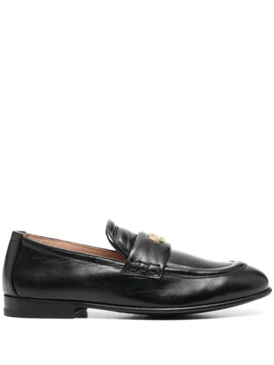 MOSCHINO BLACK LEATHER LOAFER