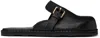 Moschino Black Leather Mule Loafers In Black