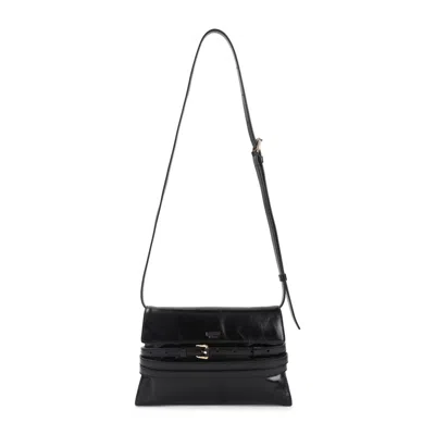 MOSCHINO MOSCHINO BLACK LEATHER SHOULDER BAG