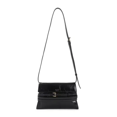MOSCHINO BLACK LEATHER SHOULDER BAG