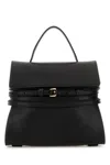 Moschino Black Leather Small Tie Me Handbag In Black