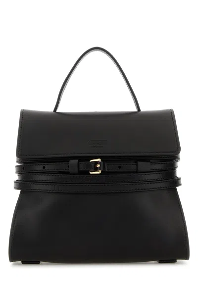 Moschino Black Leather Small Tie Me Handbag