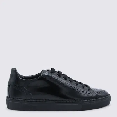 Moschino Black Leather Sneakers