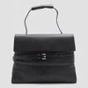 Moschino Black Leather Top Handle Bag In Black