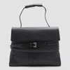 Moschino Black Leather Top Handle Bag In Black