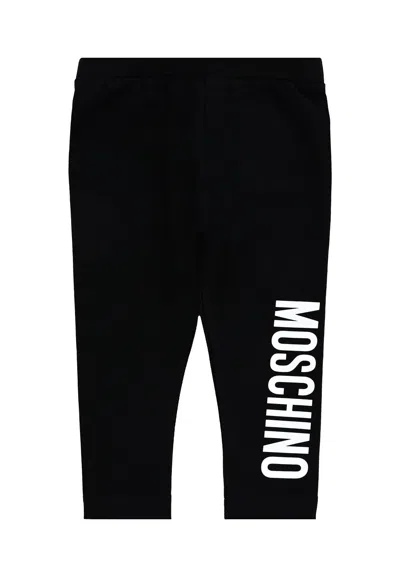 Moschino Black Leggings For Baby Girl With Logo