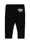 Moschino Black Leggings For Baby Girl With Teddy Bear In Black
