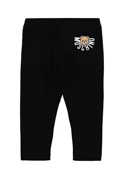MOSCHINO BLACK LEGGINGS FOR BABY GIRL WITH TEDDY BEAR