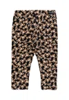 Moschino Black Leggings For Baby Girl With Teddy Bear In Multi