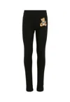 Moschino Black Leggings For Girl With Teddy Bear In Black