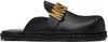 Moschino Black Lettering Logo Slip-on Loafers In 000 Black