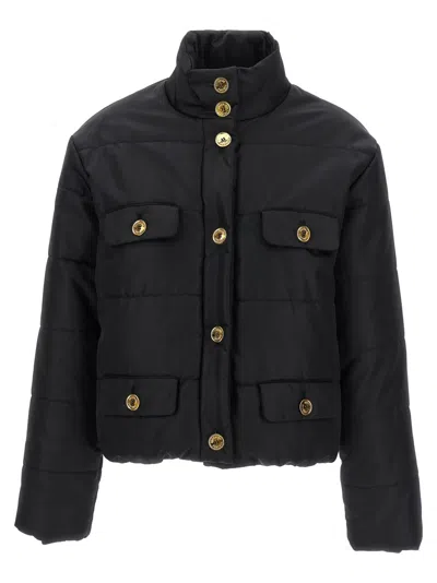 MOSCHINO BLACK LOGO BUTTON DOWN JACKET