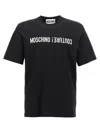 Moschino T-shirt With Embroidered Lettering In Black