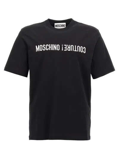 MOSCHINO BLACK LOGO EMBROIDERY T-SHIRT