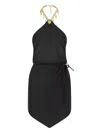 Moschino Lettering Charm Mini Dress In Black