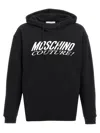 Moschino Black Logo Print Hoodie In Blackwhite