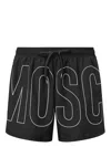 Moschino Mare Nero Swim Shorts With Bold Lettering