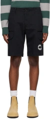 Moschino Black Loop Shorts In A1555 Fantasy Print