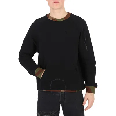 Moschino Black Love  Camouflage-trim Cotton Sweatshirt