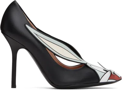 Moschino Black Lunar New Year Court Heels In A1555 Fantasy Print